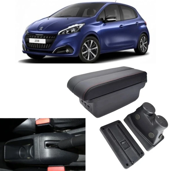 Peugeot 208 2013-2018 Delmesiz Vidasız Kol Dayama Kolçak