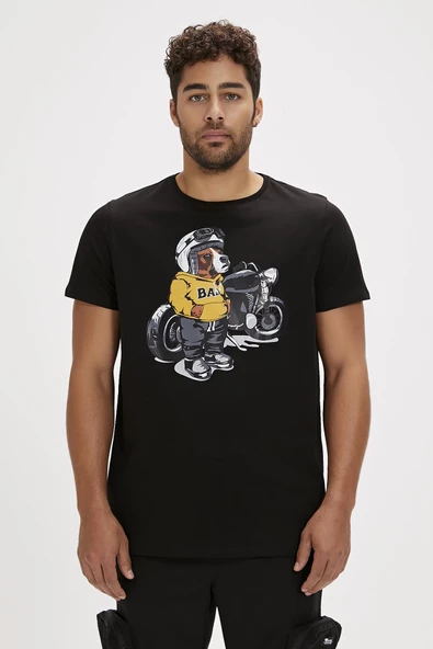 Bad Bear Fave Siyah Baskılı Erkek Tişört ürün görseli 1