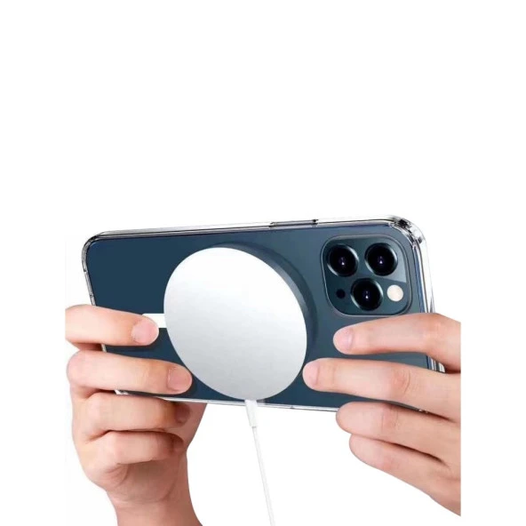 Newface iPhone 12 Pro Max Uyumlu Kılıf Magneticsafe Şeffaf Silikon - Resim 2