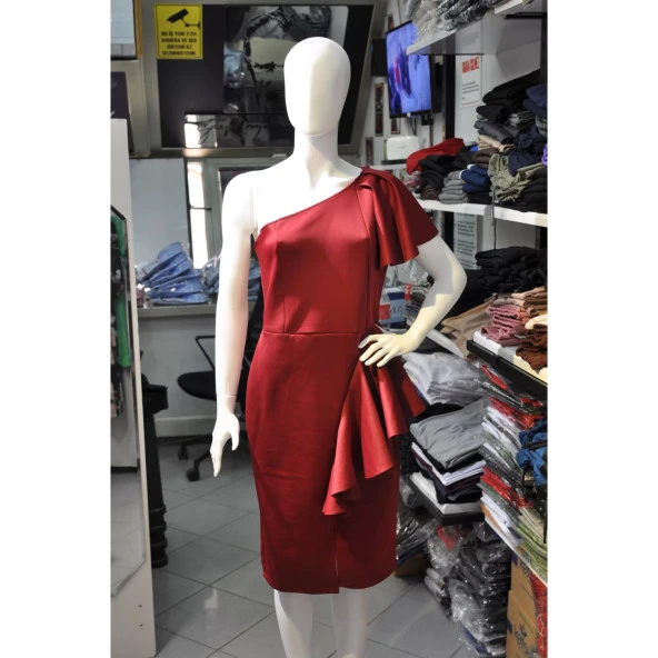 ÖNÜ FIRFIRLI KIRMIZI ABİYE - 5