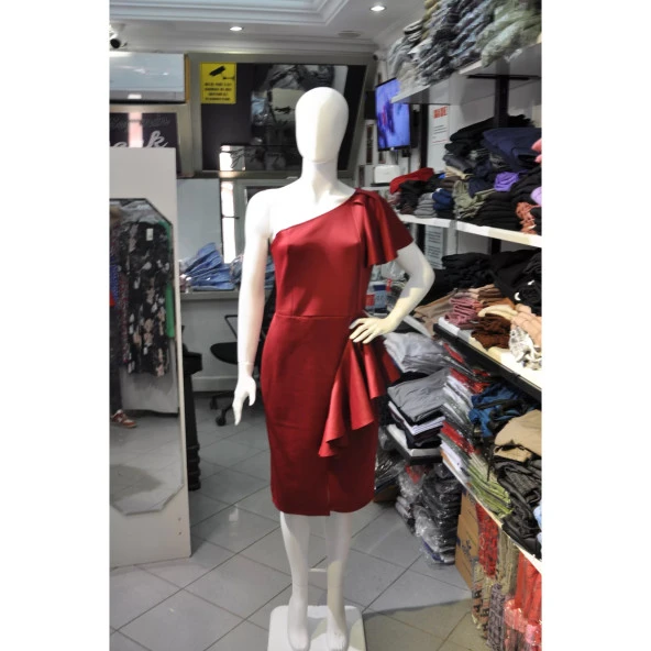 ÖNÜ FIRFIRLI KIRMIZI ABİYE - 7