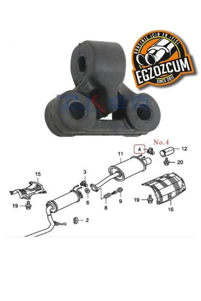 Honda Civic Uyumlu Arka egzoz takozu FD2 FA1 FA3 Serisi 2006 2010  eksoz lastiği - Resim 2