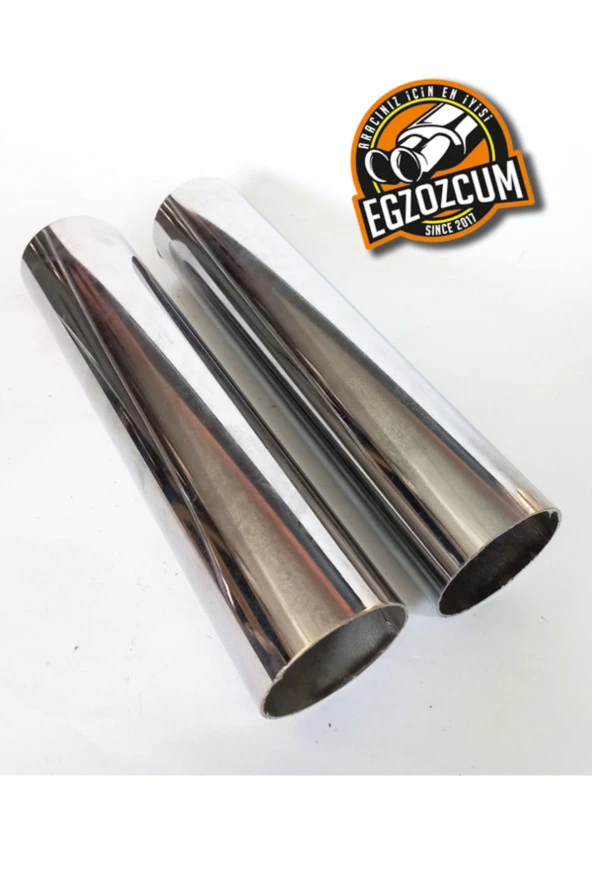 51 mm. DÜZ NİKELAJ BORU EGZOZ EKSOZ ÇIKIŞI - Resim 2