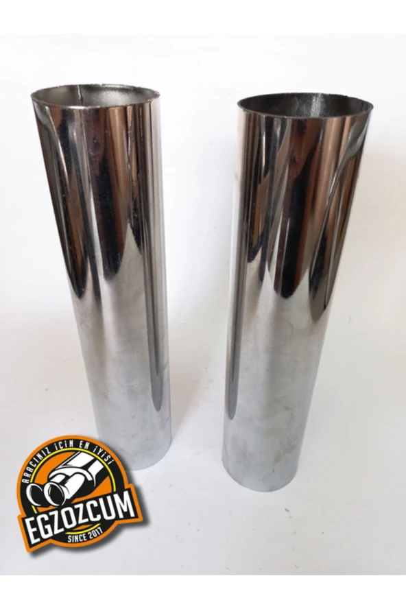 51 mm. DÜZ NİKELAJ BORU EGZOZ EKSOZ ÇIKIŞI - Resim 3