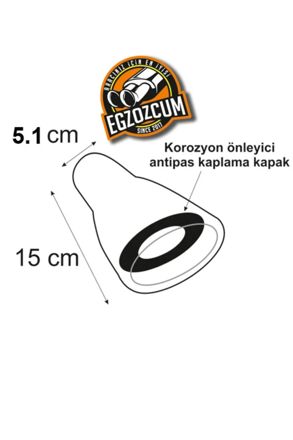 51 mm. Antipas iç kaplamalı oval RÜZGAR sesli sök/tak vidalı nikelaj egzoz eksoz ucu - Resim 4