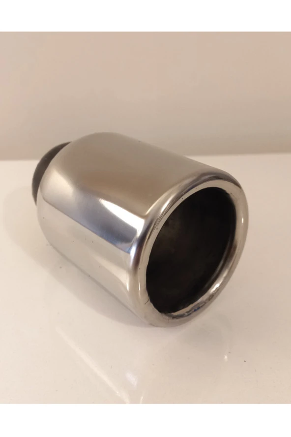 60 mm Paslanmaz Krom içi boş önü düz yuvarlak tekli egzoz ucu - Resim 4