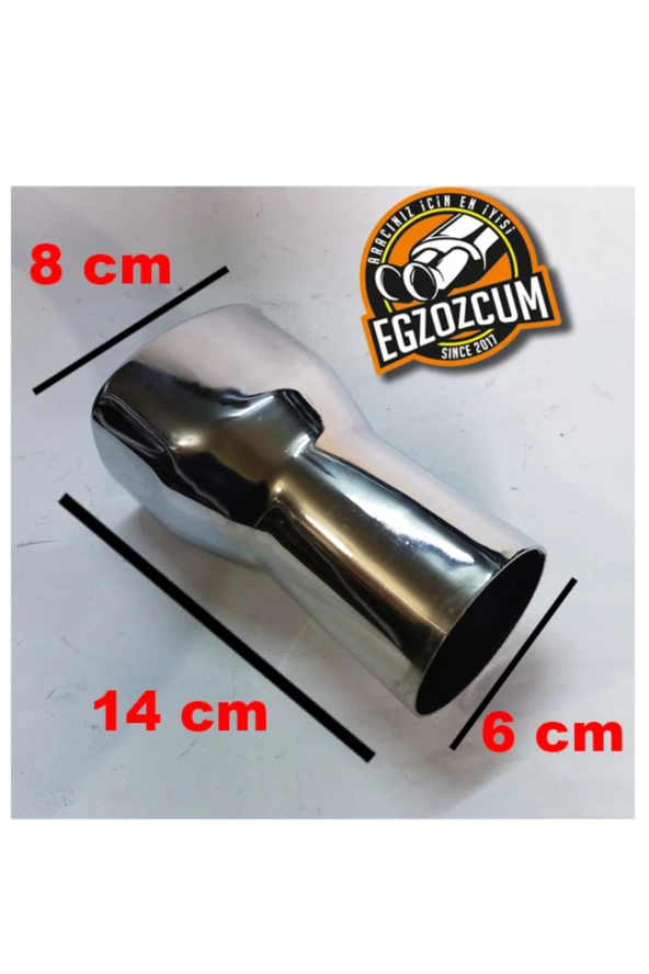 60 mm. Nikelaj Kare Sessiz Egzoz Eksoz Ucu - Resim 4