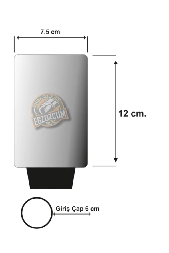 Paslanmaz Krom tekli 76 mm. Egzoz eksoz ucu başlığı - Resim 3