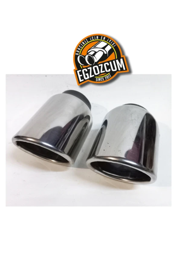 90 mm. Paslanmaz Krom içi boş önü kesik yuvarlak tekli egzoz eksoz ucu - Resim 5