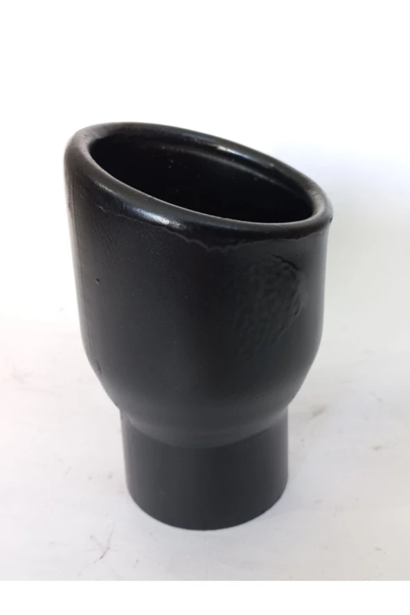 Siyah Antipas kaplamalı nikelaj tekli Önü kesik egzoz eksoz ucu 60 mm - Resim 3