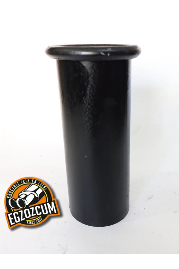 Siyah Antipas kaplamalı nikelaj tekli Önü düz egzoz eksoz ucu 60 mm. - Resim 2