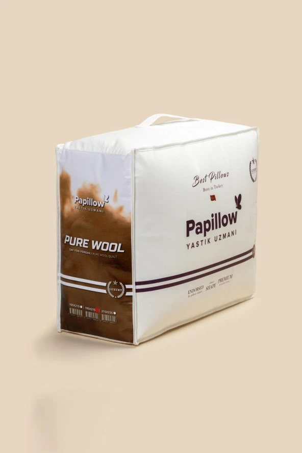 PAPILLOW Luxury Pure Wool Yorgan 195x215 Çift Kişilik %100 Saf Yün - 4