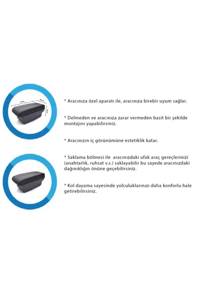 Peugeot 207 2010-2020 Delmesiz Vidasız Kol Dayama Kolçak - 7