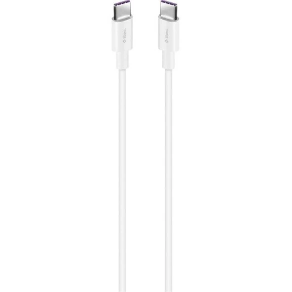 Ttec 2DK49B USB-C - USB-C 150cm 100W PD/QC Hızlı Şarj/Data Kablosu Beyaz