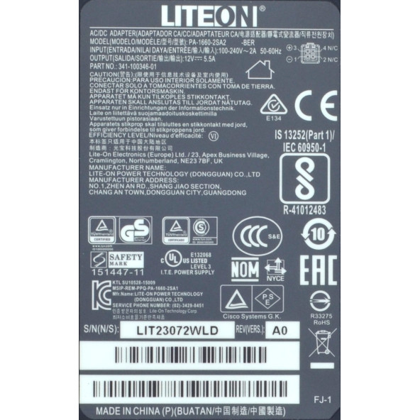 LITEON 341-100346-01 66W 12W 5.5A AC Notebook Adaptörü 2.EL - 3