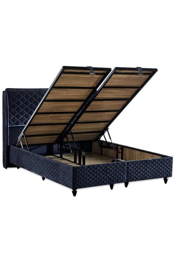 Niron Baklava Yatak Seti - 120x200 cm Antrasit Tek Kişilik, Pedli Sert Yatak, Lüks Baza ve Başlık Takımı - 6