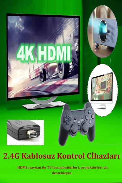 Qpen M8 64GB Dual Pad 4K Game Stick - Resim 2