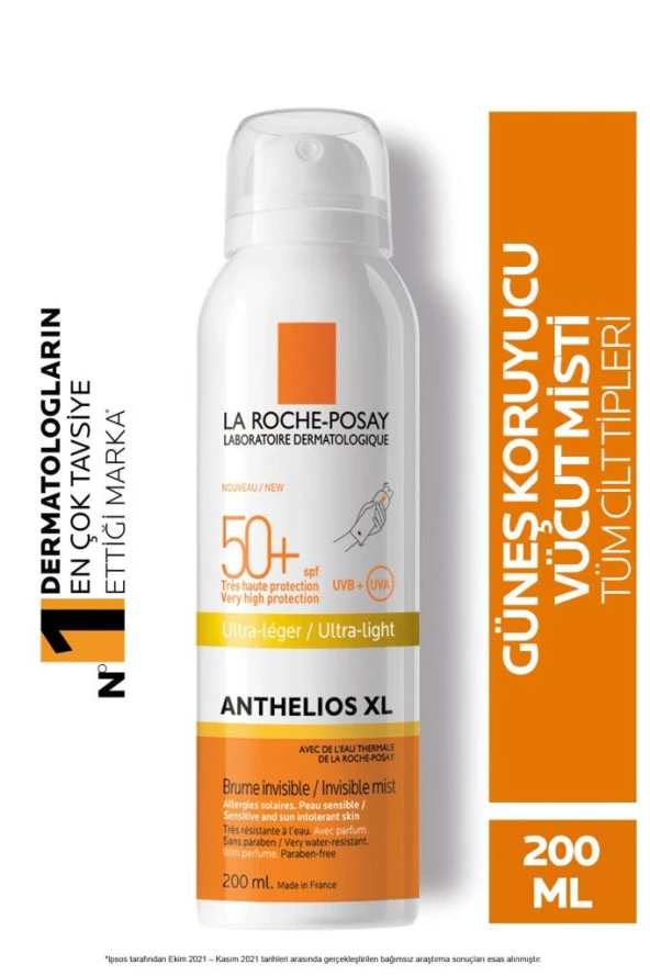 La Roche Posay Anthelios SPF50+ Ultra-Light Yüksek Korumalı Vücut Güneş Kremi Spray 200ml