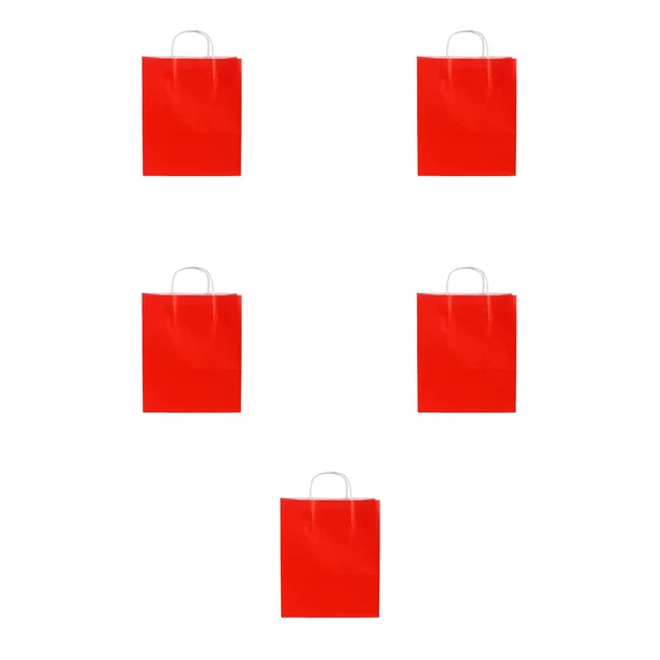 Büküm Saplı Kraft Kağıt Çanta Karton Hediyelik Poşet Torba - Kırmızı - 18x24 Cm. - 5 Adetlik Paket ürün görseli 1