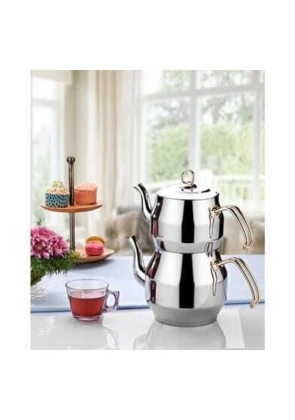 İnter Çelik Köşem Çaydanlık Sade Aile Boyu - 2