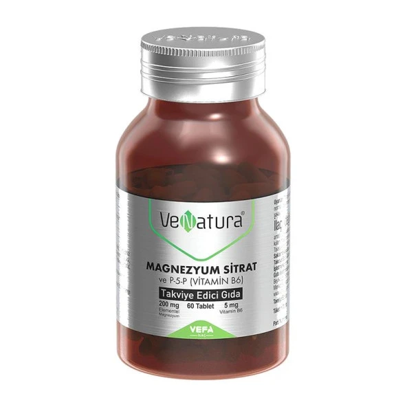 VeNatura Magnezyum Sitrat ve P-5-P (Vitamin B6) 60 Tablet