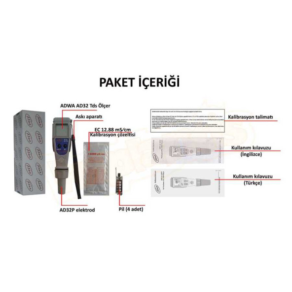 ADWA AD32 Tds Ppm EC Metre İletkenlik Ölçer - 8