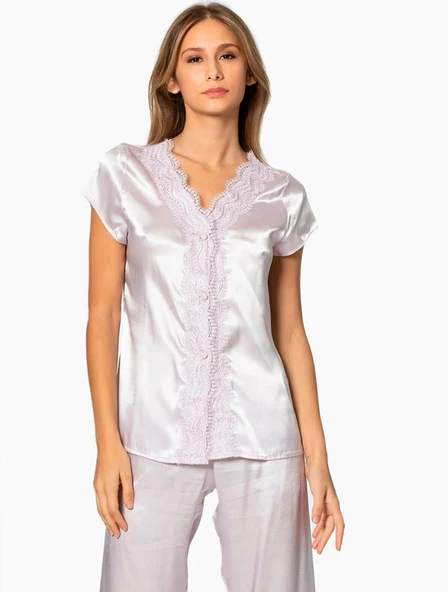 Pierre Cardin Saten Gecelik Sabahlık Pijama Takım Şort Takım 6'lı Gelin Çeyiz Seti 6010