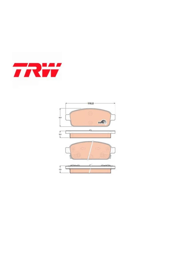 TRW ARKA FREN BALATA TK.  ASTRA J P10 AMPERA CASCADA W13 MOKKA J13 ZAFİRA TOURER CRUZE J300 GDB1844 TRW