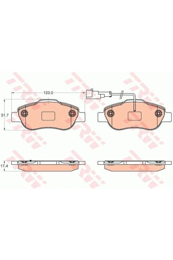 TRW Gdb2039 Fren Balatası Ön Fişli 500 07- Fiorino 08- Qubo 08- Panda 03- / Ka 08- Uyumlu