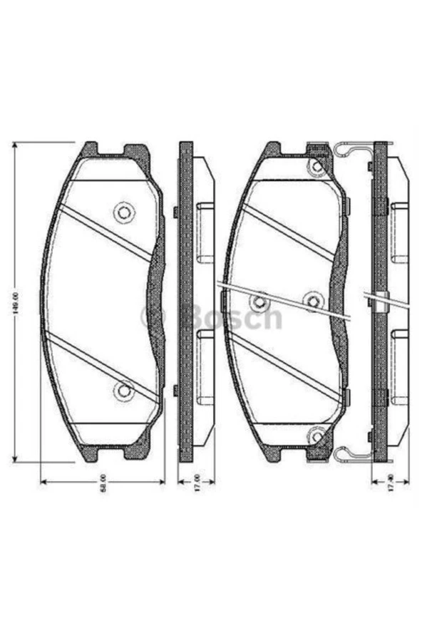 Bosch 986424729 Fren Balatası Ön Santafe 01-06 Trajet 99- / Actyon 08-12 Kyron 08-12 Uyumlu