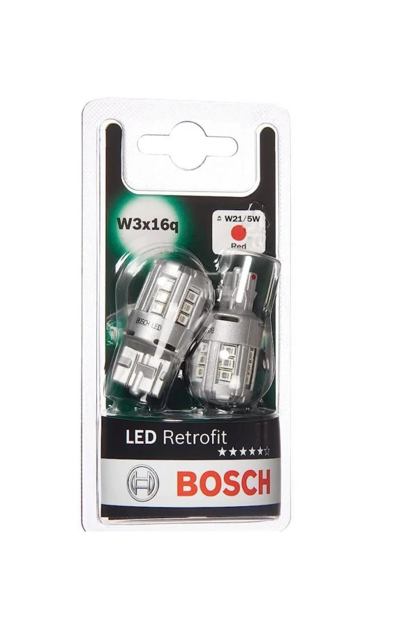 Bosch AMPUL LED RED KIRMIZI RETROFİT 12V W21/5W 2,5W W3X16Q BOSCH 1987301525