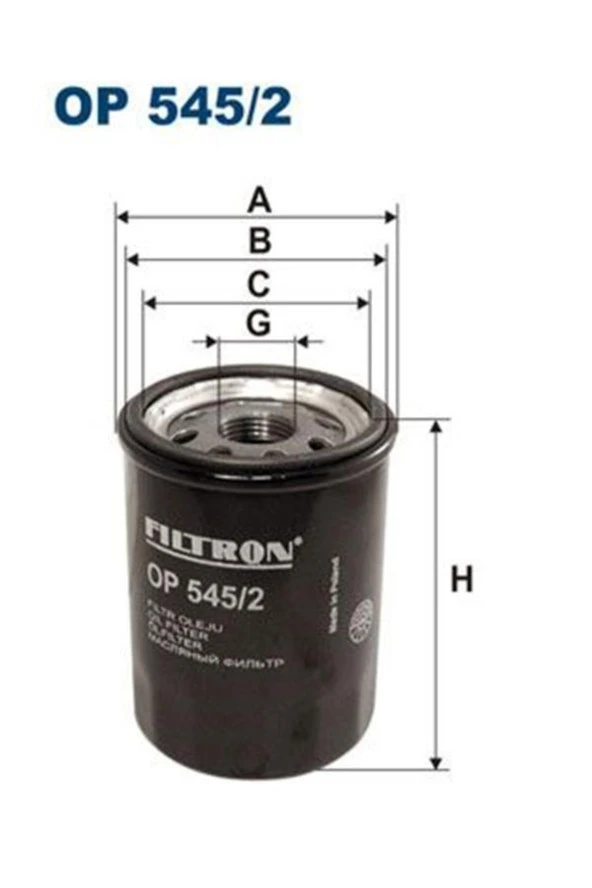 Filtron Op545/2 Yag Filtresi (FİAT:ALBEA-DOBLO-PALİO 1.2-STİLO 1.2 1.4) 11715849 46544820 Op5452 (WC984724)