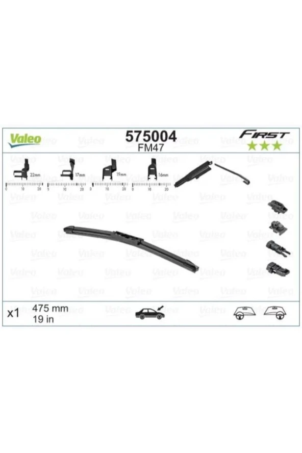 VALEO Muz Tipi Silecek Universal Flat Blade Fm47 (x1) 475 Mm 575004 Gns