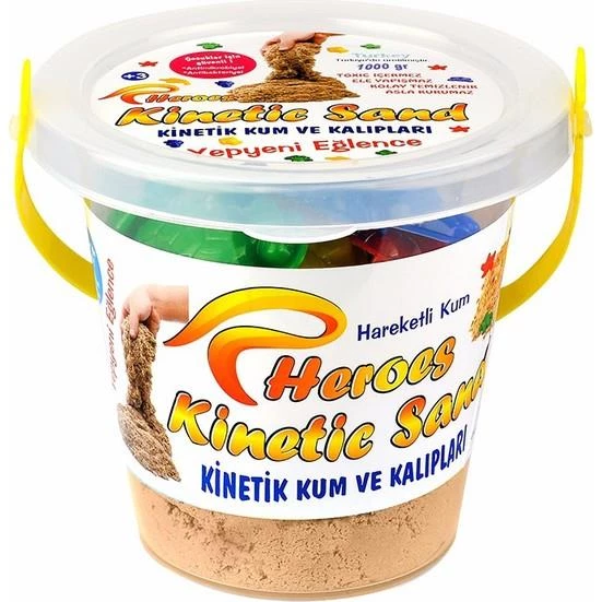 Heroes Kinetik Kum Kovalı Set 6 Renk Seçenekli 1 kg + 6 Parça Oyun Kalıbı - 8
