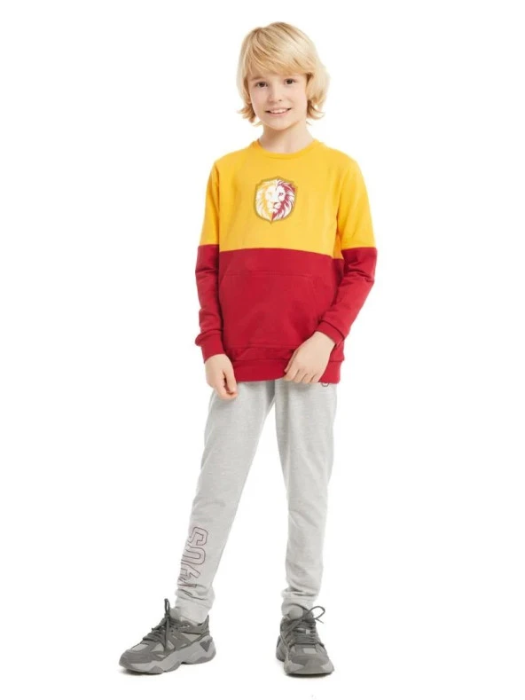 Galatasaray Orijinal Sarı-Kırmızı Çocuk Sweatshirt
