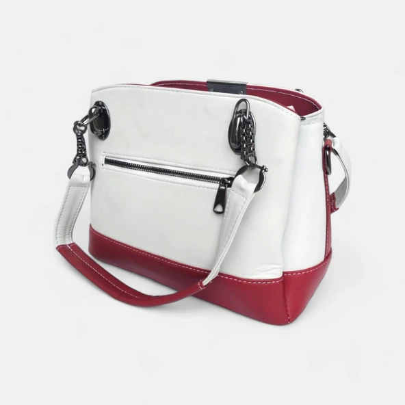 Lederax Hakiki Deri Üç Gözlü Omuz ve El Çantası LD483 - 10