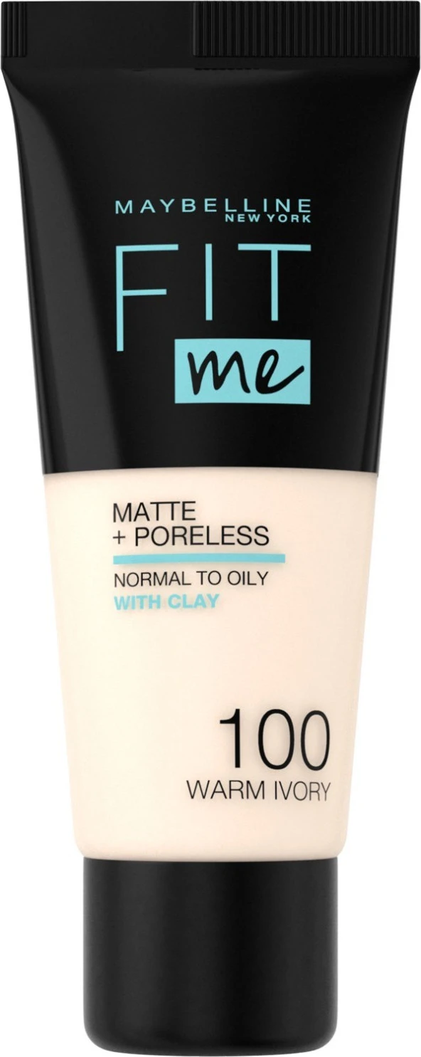 Maybelline New York Fit Me Matte+Poreless Fondöten - 100 Warm Ivory - 2