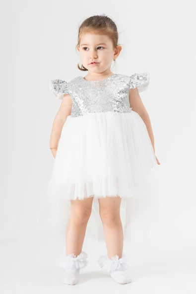 Bebek Kız Çocuk Doğum Günü Parti Düğün Elbise Tüllü Tütü Astarlı Çocuk Giyim Bebek Giyim Kız Bebek ELBYKYRKPUL - 8