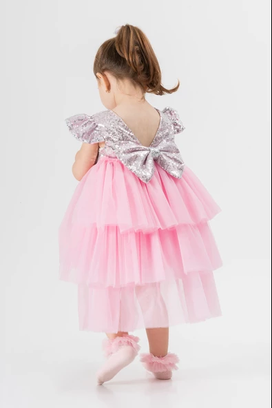 Bebek Kız Çocuk Doğum Günü Parti Düğün Elbise Tüllü Tütü Astarlı Çocuk Giyim Bebek Giyim Kız Bebek ELBYKYRKPUL