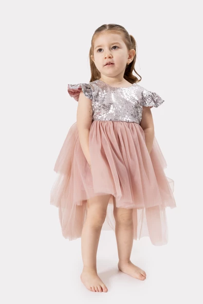 Bebek Kız Çocuk Doğum Günü Parti Düğün Elbise Tüllü Tütü Astarlı Çocuk Giyim Bebek Giyim Kız Bebek ELBYKYRKPUL - 9