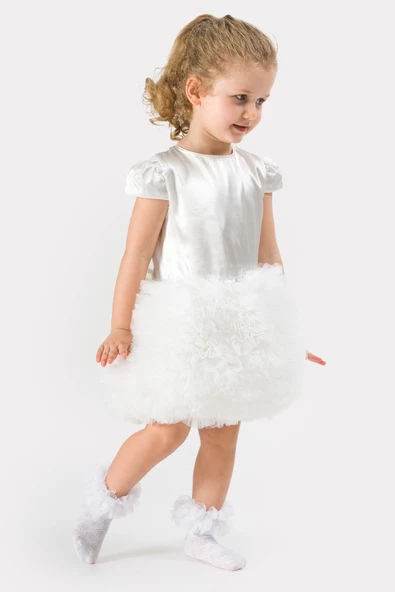 Bebek Kız Çocuk Doğum Günü Parti Düğün Elbise Tüllü Tütü Astarlı Çocuk Giyim Bebek Giyim Kız Bebek ELBYTUTUL - 3