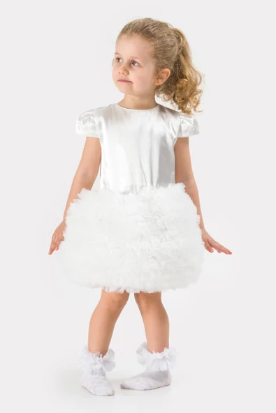 Bebek Kız Çocuk Doğum Günü Parti Düğün Elbise Tüllü Tütü Astarlı Çocuk Giyim Bebek Giyim Kız Bebek ELBYTUTUL - 6