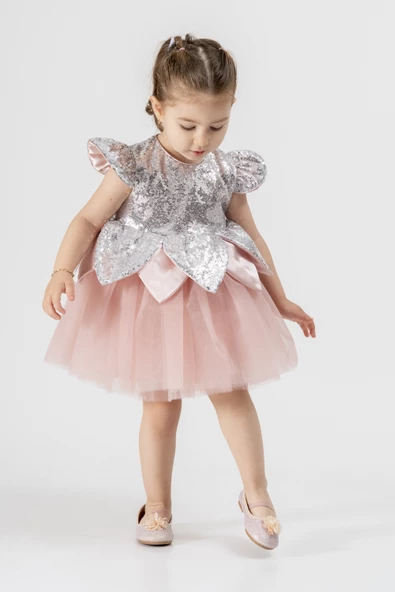 Bebek Kız Çocuk Doğum Günü Parti Düğün Elbise Tüllü Tütü Astarlı Çocuk Giyim Bebek Giyim Kız Bebek ELBYYPRPUL - 4