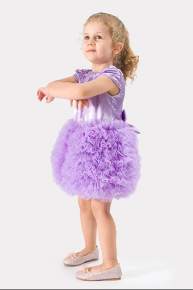 Bebek Kız Çocuk Doğum Günü Parti Düğün Elbise Tüllü Tütü Astarlı Çocuk Giyim Bebek Giyim Kız Bebek ELBYTUTUL - 7