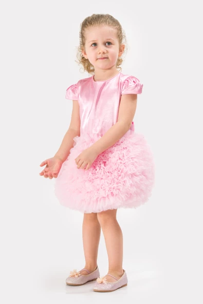 Bebek Kız Çocuk Doğum Günü Parti Düğün Elbise Tüllü Tütü Astarlı Çocuk Giyim Bebek Giyim Kız Bebek ELBYTUTUL - 2