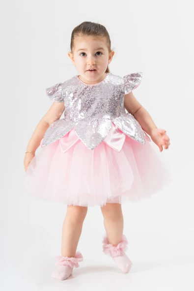 Bebek Kız Çocuk Doğum Günü Parti Düğün Elbise Tüllü Tütü Astarlı Çocuk Giyim Bebek Giyim Kız Bebek ELBYYPRPUL - 2