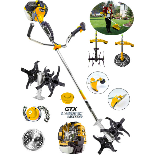 Wacker Pro Germany Technology Ewersoundh 20 HP Yan Tipi Ot Çim Çalı Biçme Tırpanı + Akrobat Çapa Aparatı