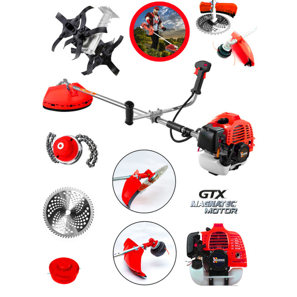 Wacker Pro Germany Technology Finefourch 20 HP Yan Tipi Ot Çim Çalı Biçme Tırpanı + Akrobat Çapa Aparatı - 2
