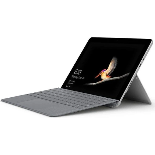 Microsoft Surface Go Tablet Uyumlu Alcantara Signature Type Cover İngilizce Klavye - Gri - 2