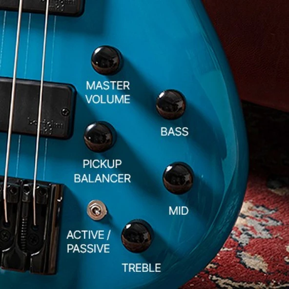 Cort C5 DELUXE CBL 5 Telli Bas Gitar (Mavi) - Resim 3